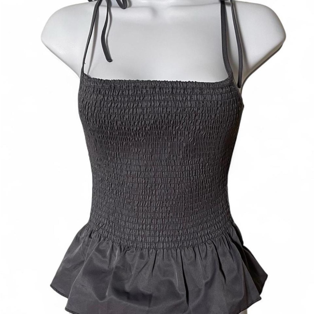 Motel Rocks Charcoal Smocked Camisole